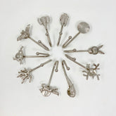 Silver Animal Iron Wall Hooks - Tie Back - Silver Handmade Metal Animal Hooks for Home, Office, & Garden Décor